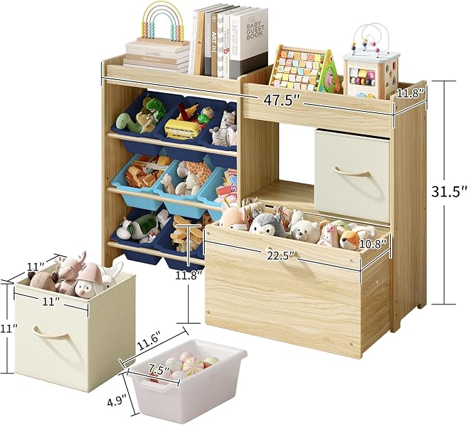 EXPERLAM Toy Storage Organizer for Kids, 9-Bin Toy Organizer - Image 2