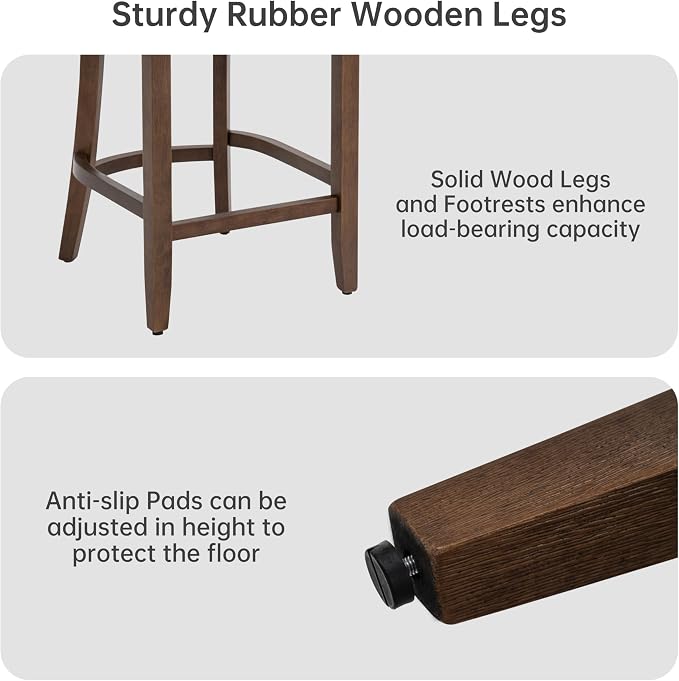 VKNOW Bar Stools Set of 4, Modern Counter Stools - Image 7