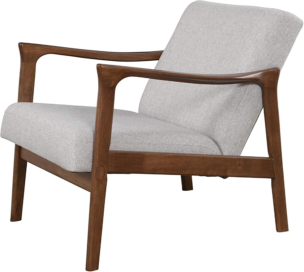 Alpine Furniture Zephyr Mid-Century Retro Accent Lounge Chair Wooden Arm - Image 7
