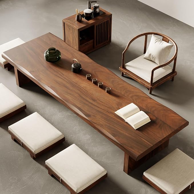 Solid Wood Japanese Low Floor Table Meditation Floor Sitting Altar Table by Unknown
