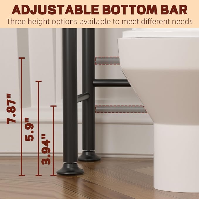 GloTika 4-Tier Over Toilet Storage - 150lb Total Capacity Metal Bathroom - Image 5