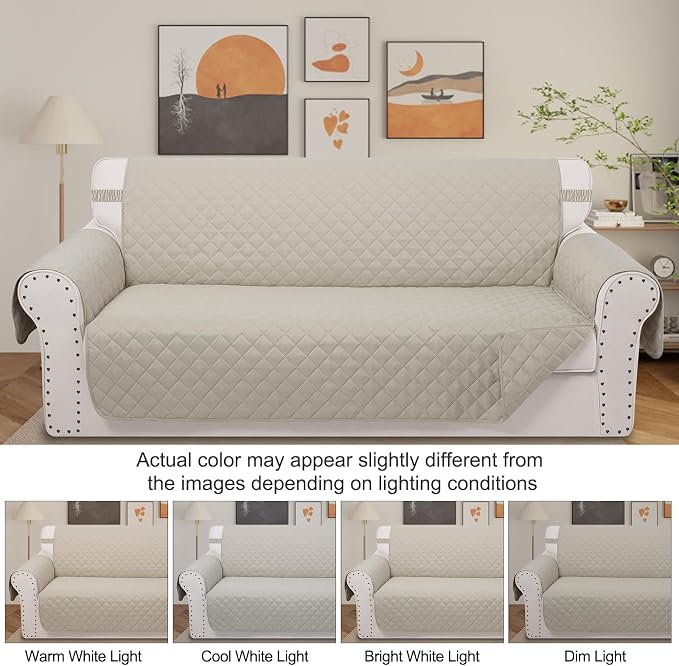 Reversible 4 Seater Sofa Cover 91 Inch Large Couch Cover Furniture Protector - Image 8