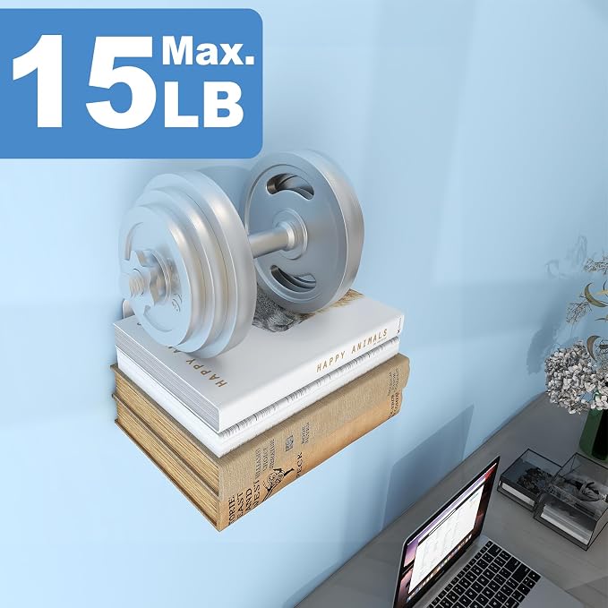 Fentec Invisible Floating Bookshelf, Wall Mounted Floating Bookshelves - Image 6