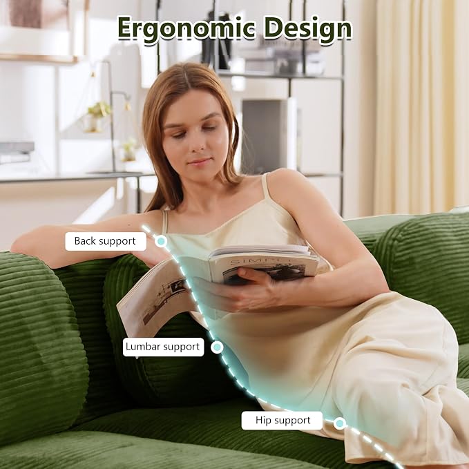 Boneless Sectional Couch, No Assembly Required, 81.8” U Shaped Modular Cloud - Image 4