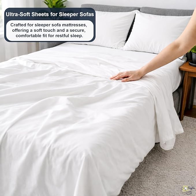 Cottington Lane Sleeper Sofa Sheets Full Size, 4 Piece Premium Quality 100% - Image 3