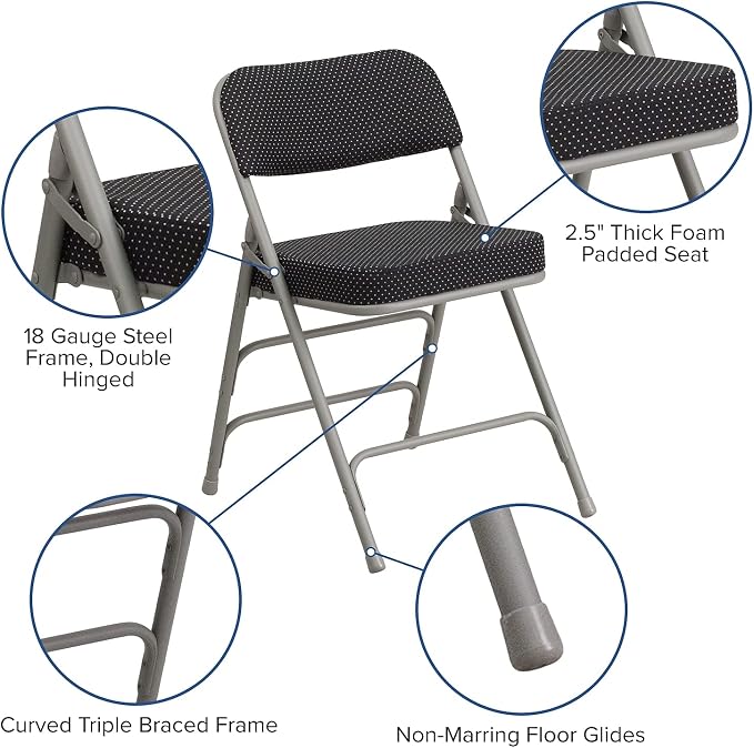 Flash Furniture HERCULES Series Premium Curved Triple Braced & Double Hinged - Image 7