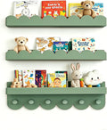Nursery Book Shelves with Hooks, Scalloped Shelves by icnjdMopclean