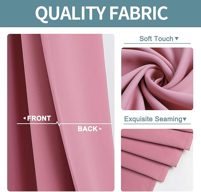 ChrisDowa Room Darkening Curtains 90 Inches Long 2 Panels Set - Image 3