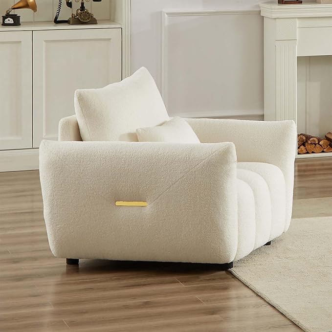 Antetek 35" Modern Accent Single Sofa Chair, Comfy Deep Seat Teddy Living Room - Image 3