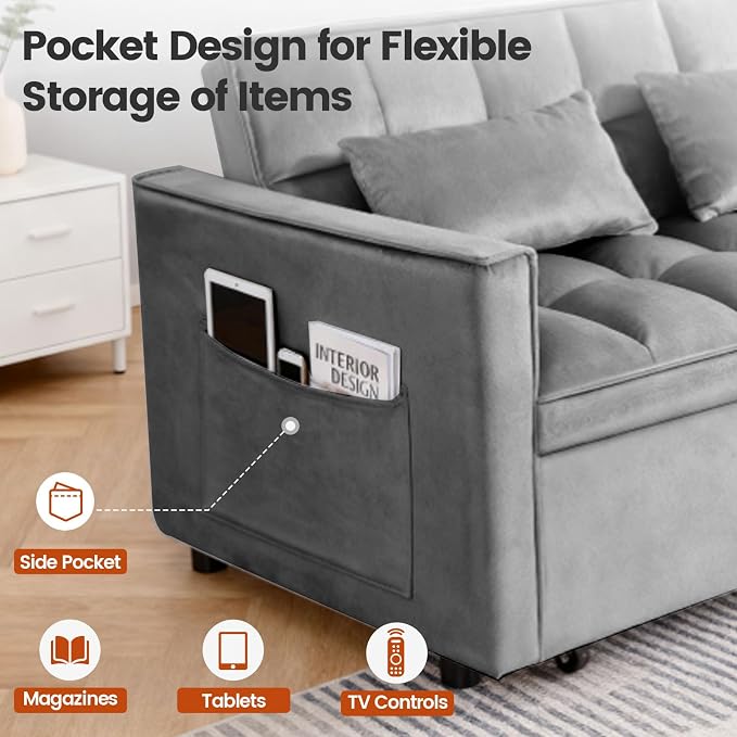 Pull Out Couch, Loveseat Sleeper Sofa Bed - Image 5