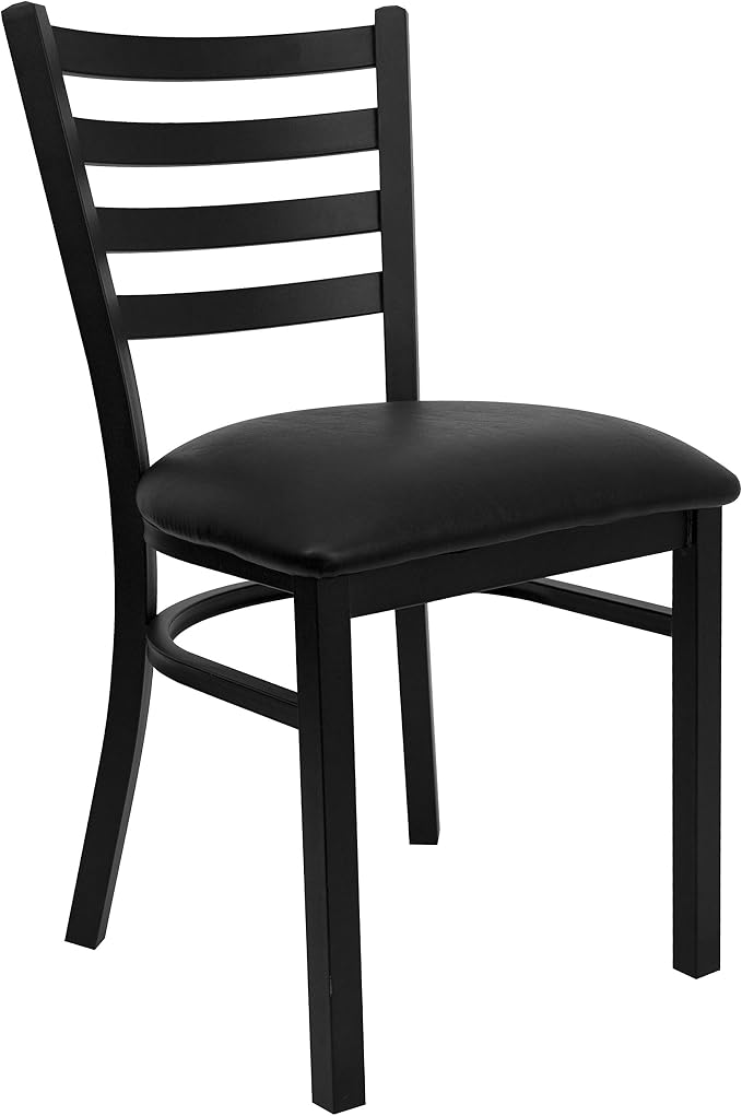 Flash Furniture HERCULES Series Black Ladder Back Metal Restaurant Chair by FlashFurniture