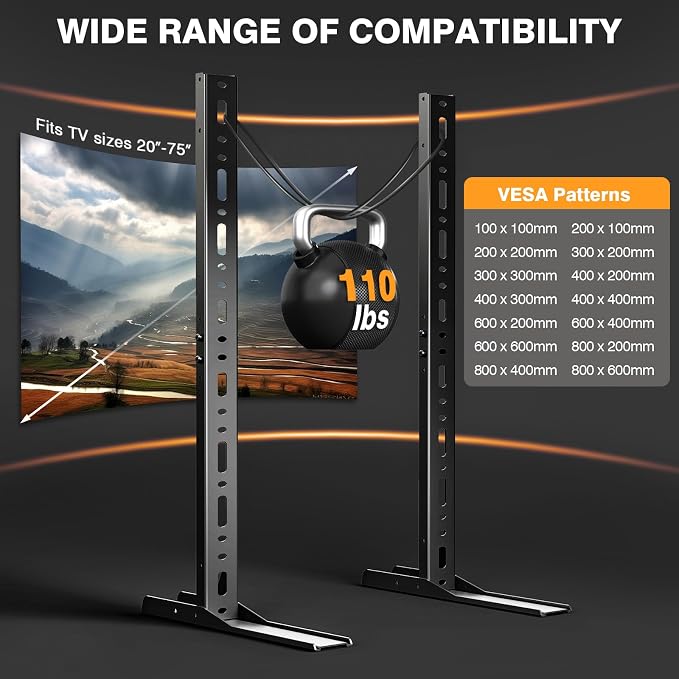 TAVR Universal Table Top TV Stand Mount, TV Legs - Image 8