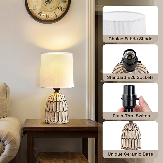 EJIAXIN Small Table Lamp -13.5" Boho Lamp - Image 5