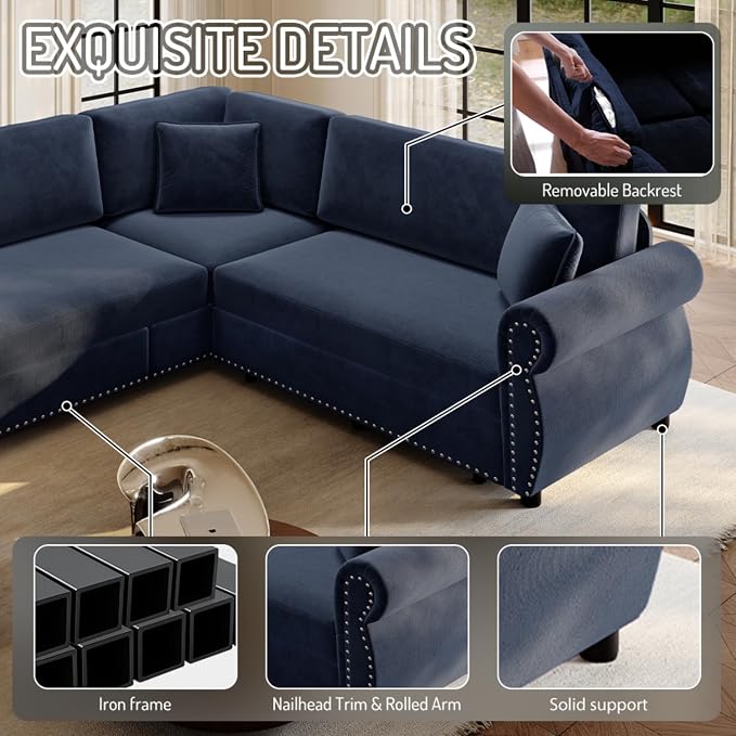 88.2" Sectional Sleeper Sofa - Image 5