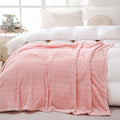 Puncuntex Light Pink Throw Blanket 108"×90" inches Fuzzy 3D Jacquard Decorative by Puncuntex