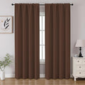 CUCRAF Brown Blackout Curtains 90 inch Length 2 Panels Set, Rod Pocket Room by CUCRAF