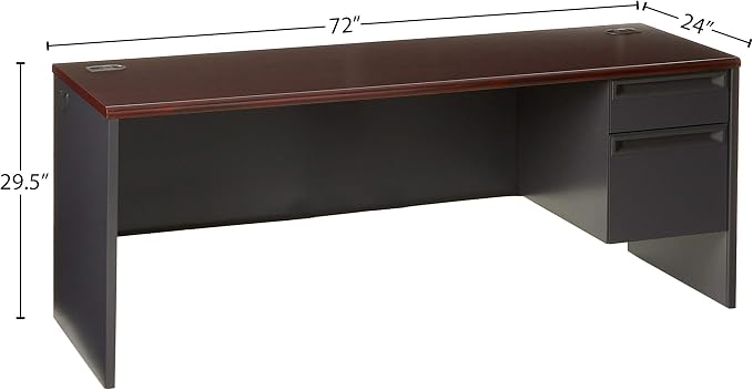HON 38856RNS 38000 72 by 24 by 29-1/2-Inch Single Right Pedestal Credenza - Image 3