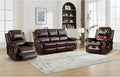 EBELLO Faux Leather Power Living Room Furniture Set, Included 2 Reclining 1 by EBELLO