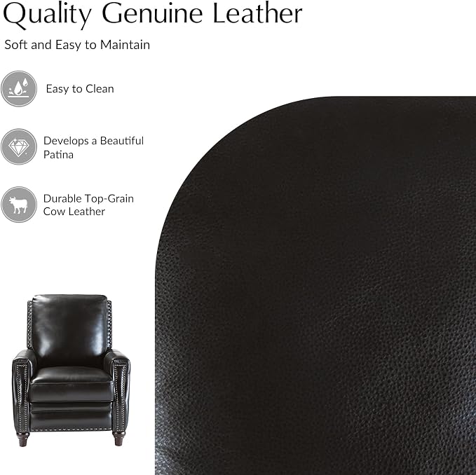 HULALA HOME Genuine Leather Manual Recliner Chairs Set of 2 - Image 4