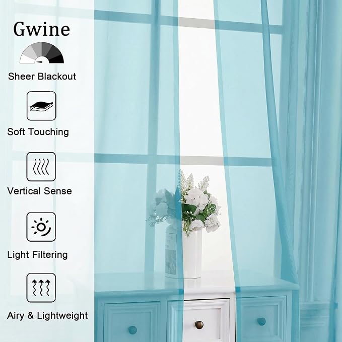 Gwine Extra Long Sheer Curtains 108 Inches Long - Image 4