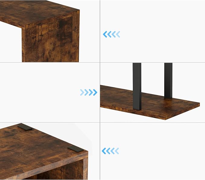Yusong Geometric Bookcase, S Shaped Bookshelf 6-Tier Book Shelves - Image 9