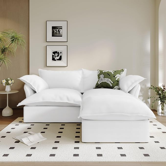 Waterproof Cloud Couch, 2 Seat L Shape Stain Resistant Modular Sectional Couch by Gtilzria