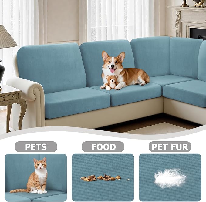 Arfntevss Sectional Couch Covers L Shape Couch Cushion Covers Slipcovers Fitted - Image 6