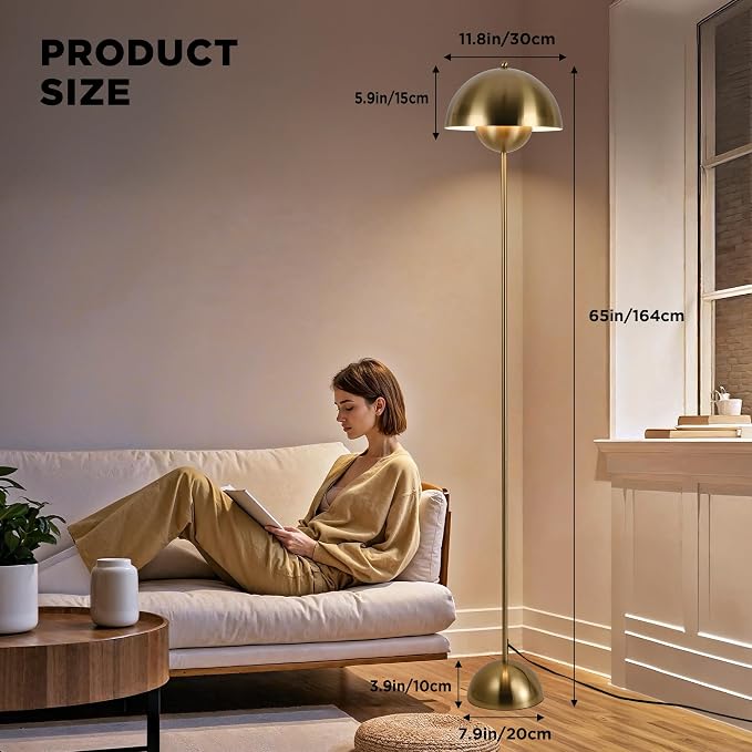 COSYLUX Modern Floor Lamp for Living Room, Industrial Tall Standing Lamp for - Image 5