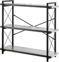 HCHQHS Bookshelf, 3-Tier Industrial Bookcase, Rustic Open Book Shelf, by HCHQHS