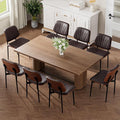 REONEY Dining Chairs Set of 8, Mid-Century Modern Upholstered PU Leather Chairs by REONEY