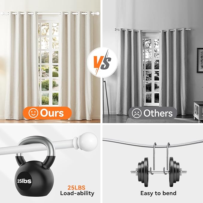 Curtain Rod Set for Windows 28 to 60 Inch - Image 4