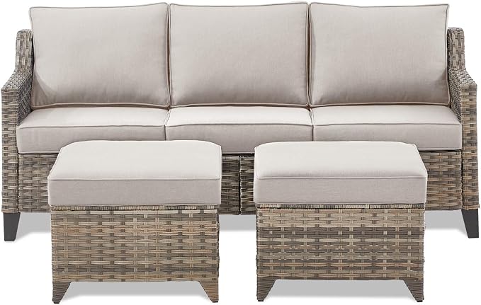 Buenhomino 3 Pieces Patio Furniture Sofa Set-Outdoor Wicker Patio Furniture - Image 9