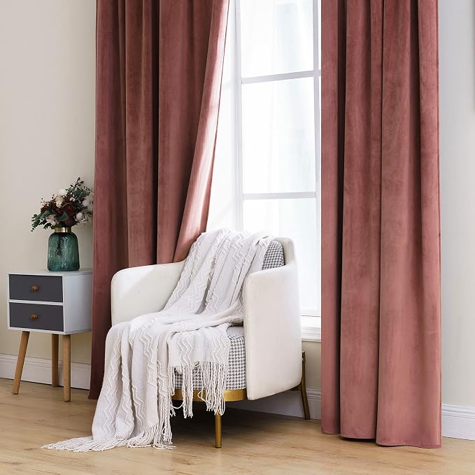 MIULEE Velvet Curtains 2 Panels Luxury Blackout Curtains - Image 7