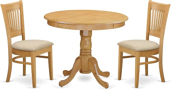 East West Furniture ANVA3-OAK-C 3 Piece Kitchen Table Set by EastWestFurniture