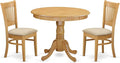 East West Furniture ANVA3-OAK-C 3 Piece Kitchen Table Set by EastWestFurniture