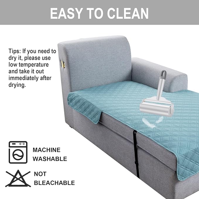Genina L Shape Couch Cover, Sectional Couch Chaise Covers, Waterproof Washable - Image 6