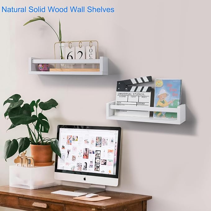 JORIKCHUO Nursery Book Shelves, Kitchen Spice Rack, or Rustic Wall Mounted - Image 2