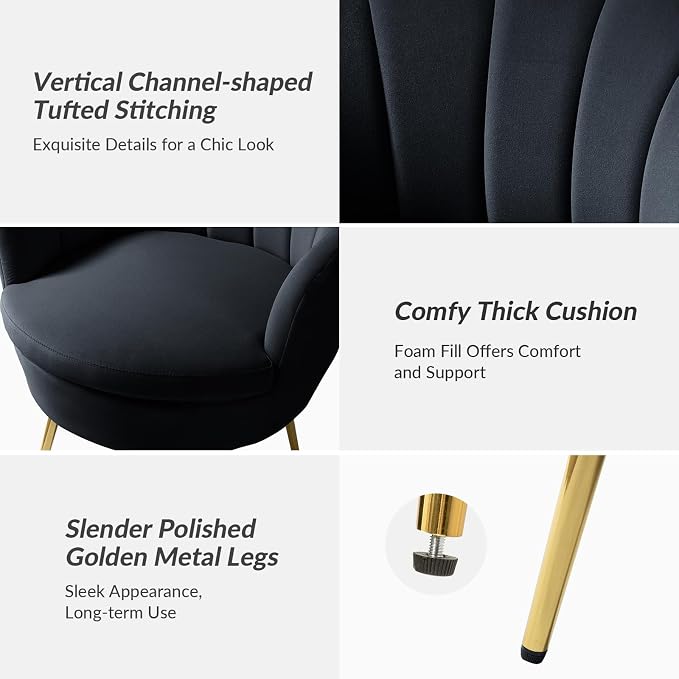 HULALA HOME Modern Velvet Accent Chairs Set of 2 - Image 6