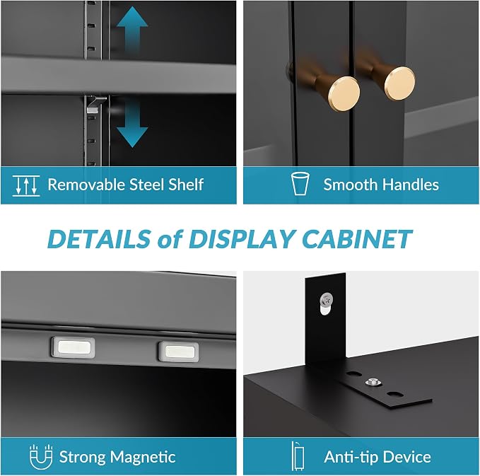 4-Tier Glass Display Cabinet - Image 4