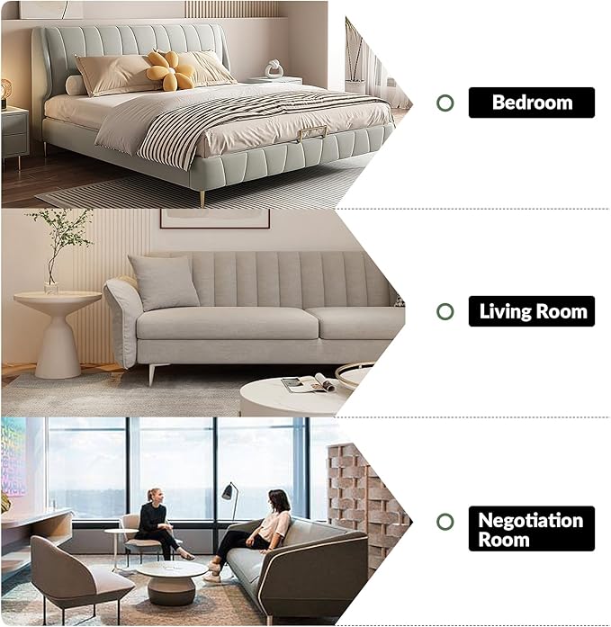 81" Genuine Leather Sofa, Classic 3-Seater Couchs - Image 6