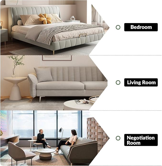81" Genuine Leather Sofa, Classic 3-Seater Couchs - Image 6