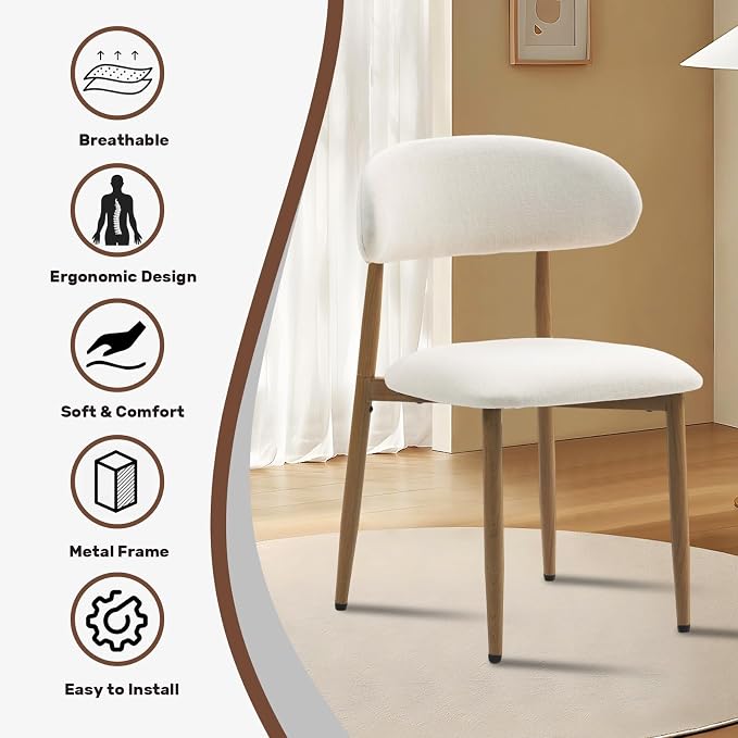 UVV Dining Chairs Set of 8, Metal Kitchen Chairs - Image 7