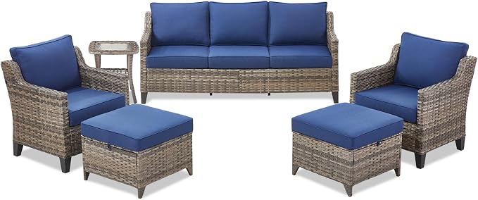Buenhomino Outdoor Patio Furniture Set-PE Wicker Sofa Couch - Image 9
