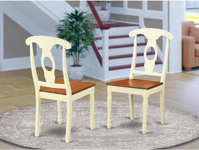 East West Furniture KEC-WHI-W Kenley Kitchen Dining Chairs - Image 2