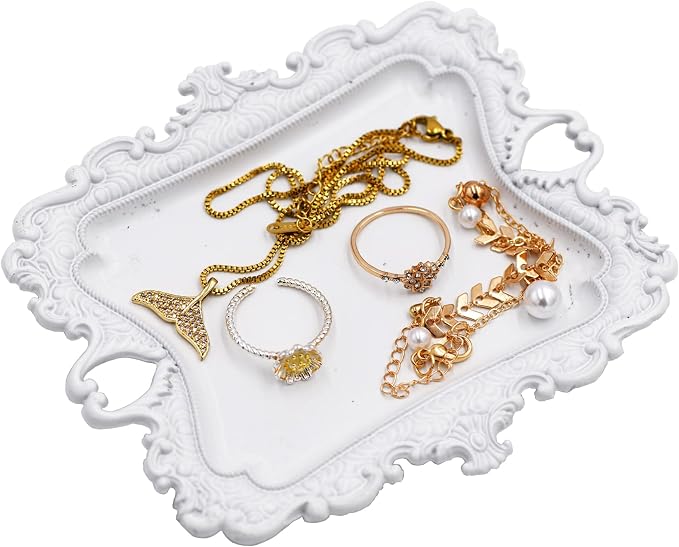 Funly mee Antique Trinket Dish Vintage Jewelry Tray, Ring Holder by Funly+mee