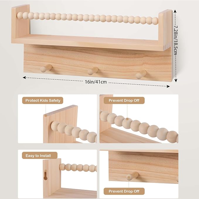 BOMID Wall Bookshelves, Nursery Shelves, Floating Book Shelves - Image 3