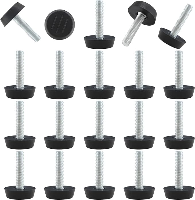 Zorfeter 30 Pcs Screw in Threaded Furniture Adjustable Levelers, M6 Leveling by Zorfeter