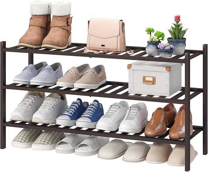 viewcare Long Shoe Rack, Bamboo Wood Shoe Rack by VIEWCARE