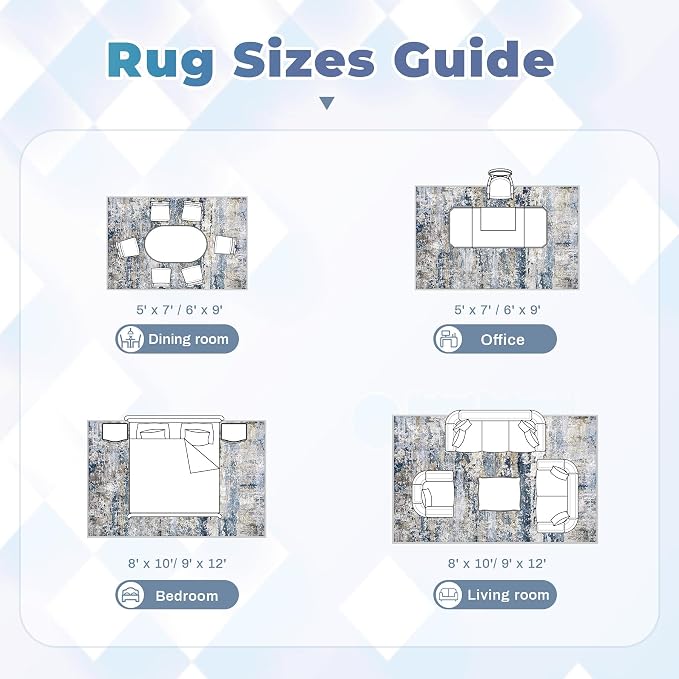 Area Rugs 6x9 for Living Room: Washable Rug Modern Abstract Neutral Soft - Image 8