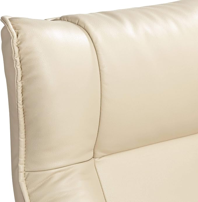 Benchmaster Morgan Stucco Swivel Faux Leather Recliner - Image 3